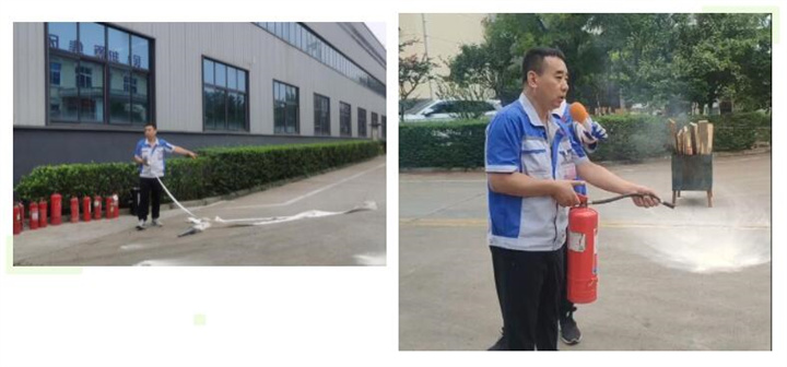 隨后，集團消防安全員為廣大職工講解滅火器和消防水槍的使用方法，并現(xiàn)場演示。廣大員工積極參與到教學(xué)演練當中，進一步鞏固消防培訓(xùn)知識。